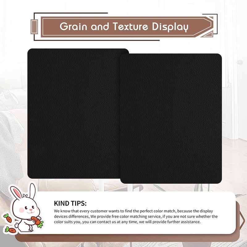 KING MOUNTAIN Leather Repair Patch,2 Packs 9 x 11 Inches self Adhesive Leather Repair Tape for Damaged Leather Furniture, Sofa Seating,Car Seats, Leather Goods(Black) - Image 2